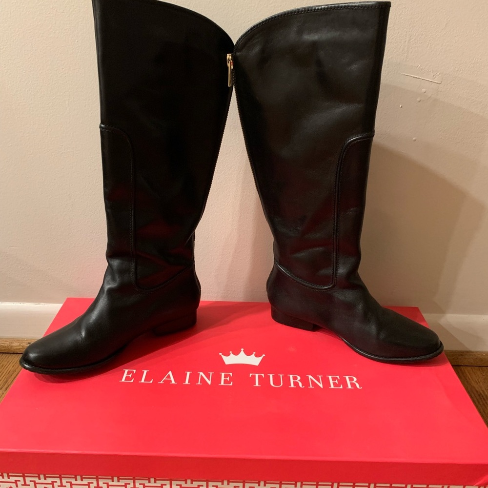 Elaine Turner leather black boots